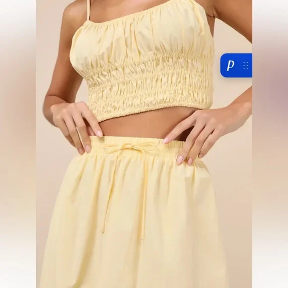 Lulu’s Delightful Yellow Two-Piece Midi Dress - Picture 3 of 8